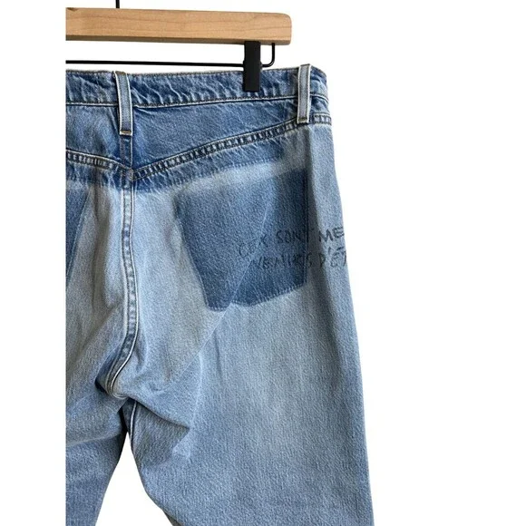 FRAME Le Slouch Caspian Graffati Scribble Print Boyfriend Jeans Size 28 Button - Picture 7 of 9